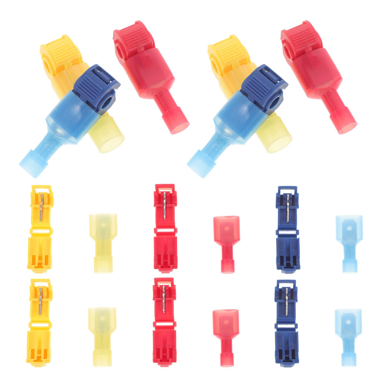 SOLUSTRE 50 Sets of Quick Splice Wire Terminals Electrical T-tap Wire Connectors Quick Disconnects Kit