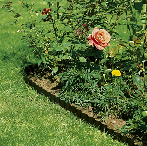 Gardena Raseneinfassung 20 cm hoch: Ideale Rasen-Abgrenzung, auch für Beete, 9 m, verhindert Wurzelausbreitung, aus Kunststoff, braun (534-20)