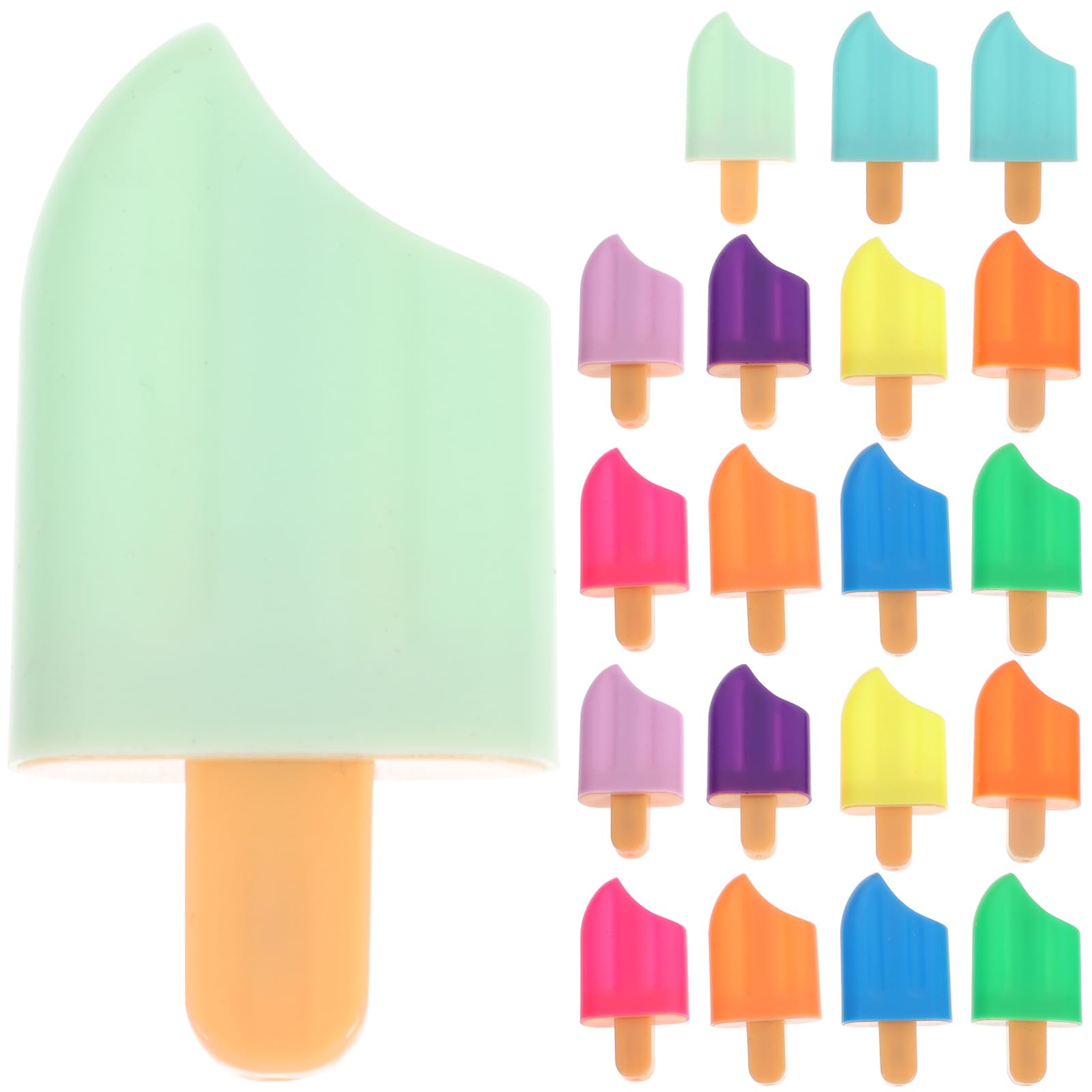 Surligneurs Forme Glace Lot de 20 en Plastique, Écriture Fluide