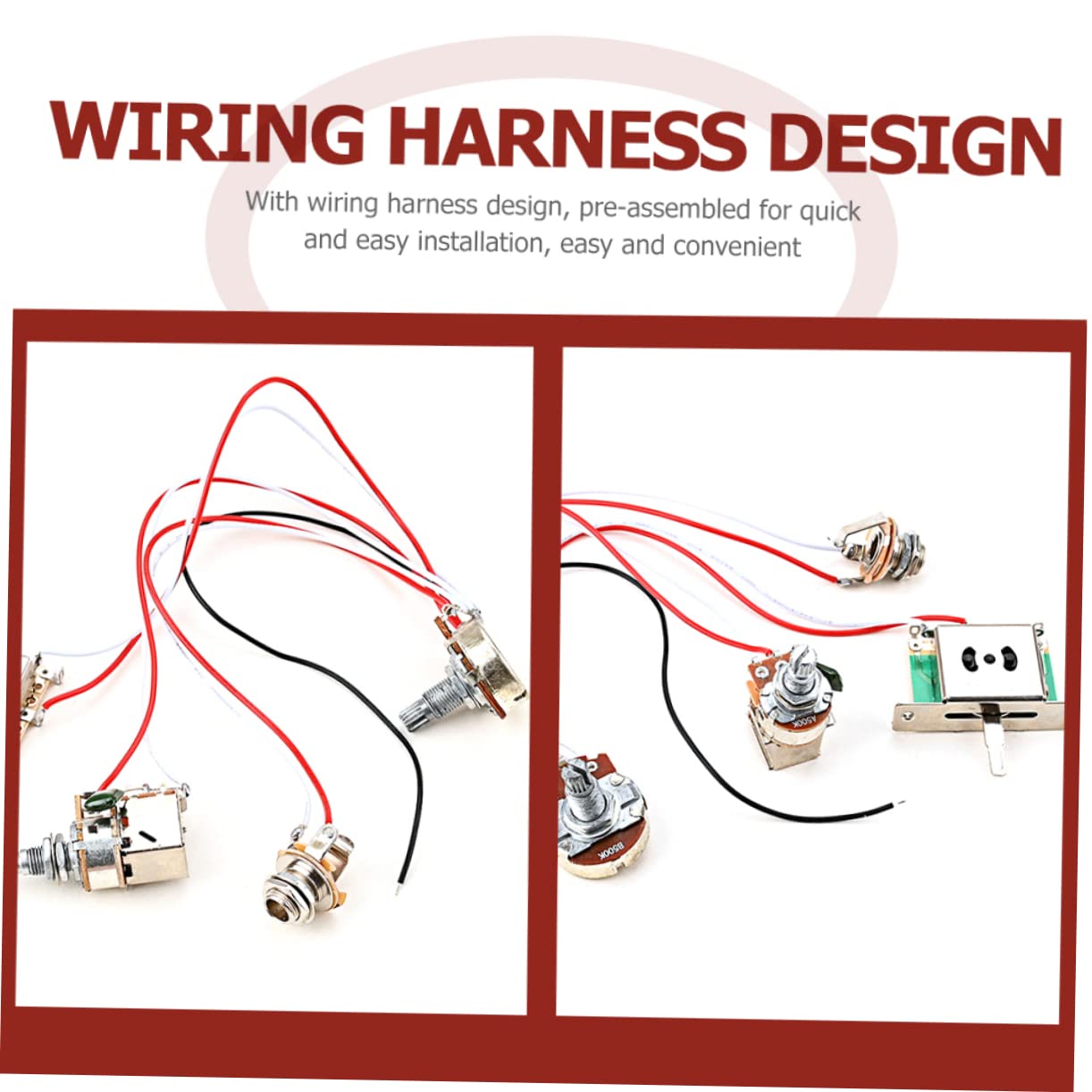 HEMOTON 4sätze Einstellbarer Potentiometer- Für Elektrische Gitarren Praktische Und Langlebige Ersatzteile Mit Schaltern Und Zufälligen Kabelfarben Gitarren-zubehör Für Musiker