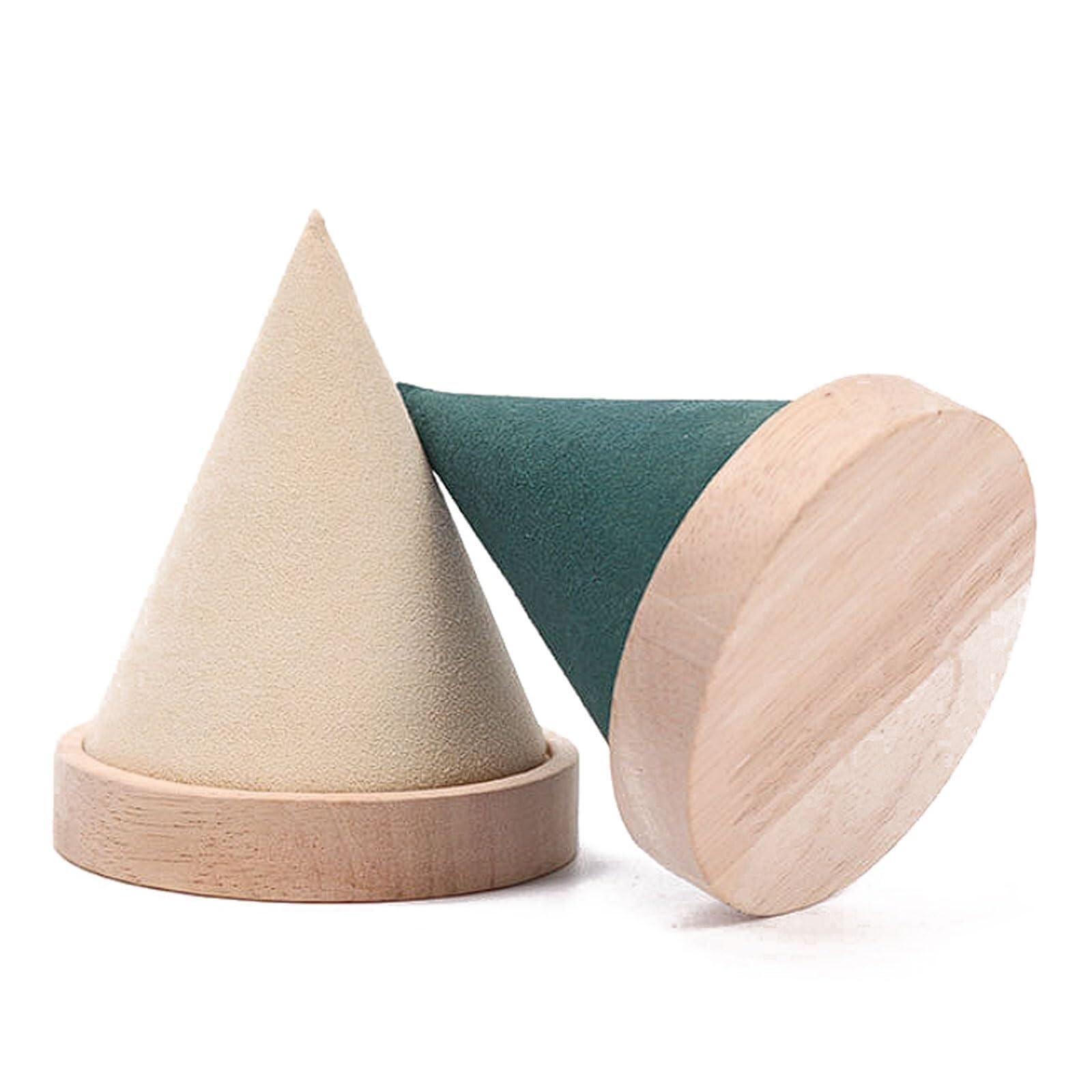 Wxuultgjr One Color 2Pcs Jewelry Display Stand Conical Necklace Tower Rack Wood Earring Organizer Tree Bracelet Showcase Holder Jewelry Easel Stand