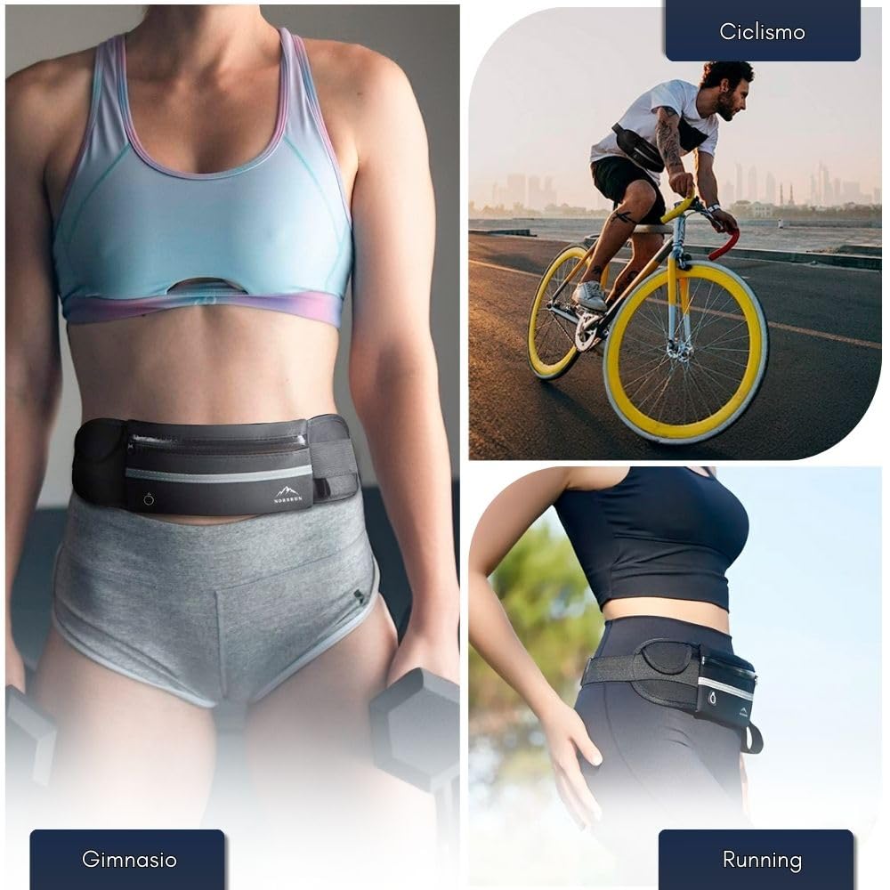 Riñonera Ajustable Impermeable para Móviles Running Belt Deportivo