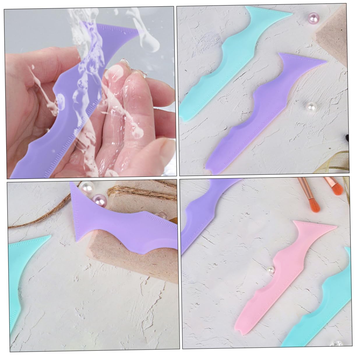 Didiseaon 6pezzi Stencil Per Eyeliner Silicone Riutilizzabili Strumento Precisione Per Per Principianti e Professionisti Colori