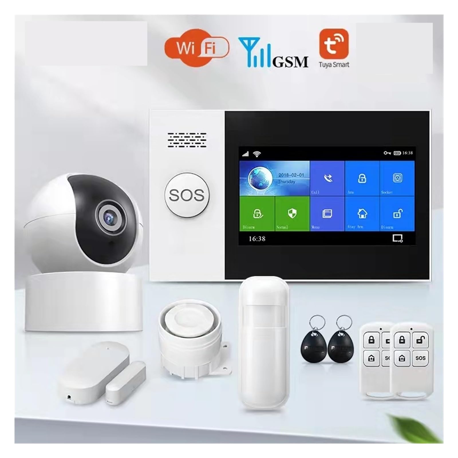 Sistemi Sicurezza Casa Wireless Home WIFI GSM Sicurezza domestica con sensore di rilevamento del movimento Antifurto controllo APP