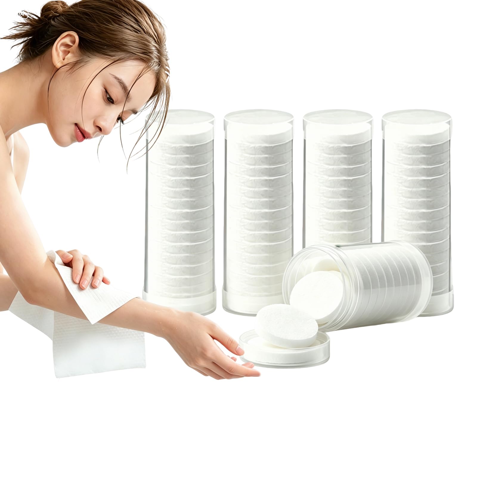 Disposable Compressed Face Towels, 100% Plant-Based, Lint-Free & Biodegradable