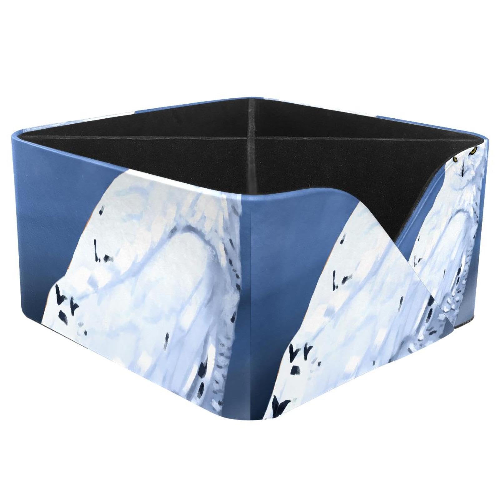 KengjuTesu White Owl Desktop Organizer Pen Holder, Rectangular Pencil Cup for Office, Study and Makeup Stations