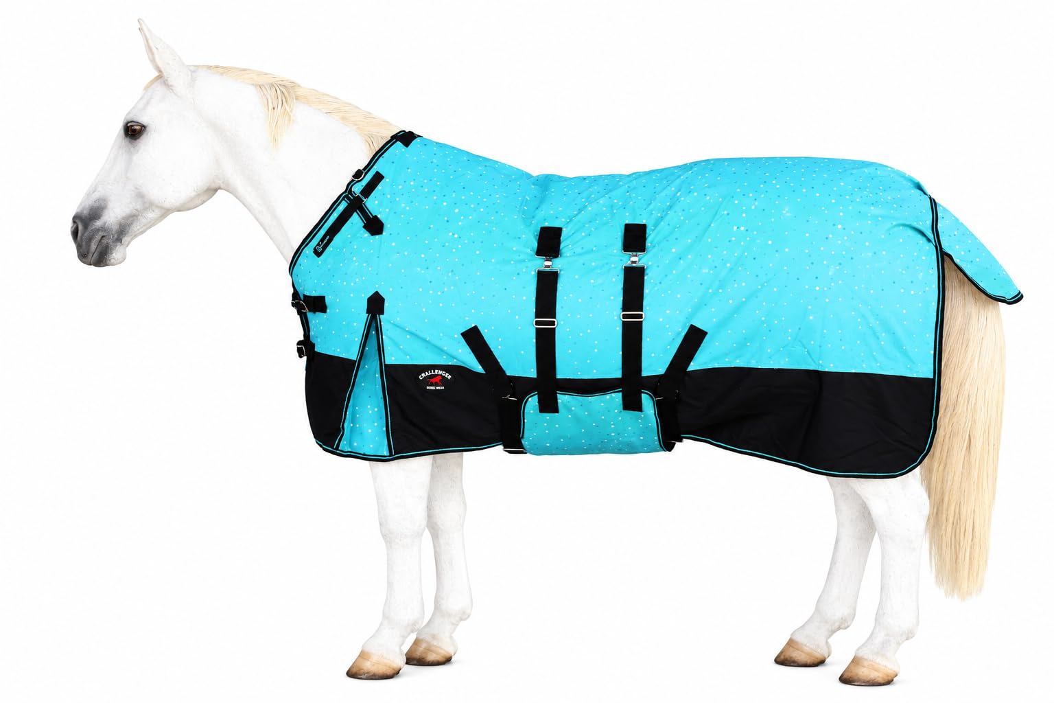 64" Challenger Turquoise Glitter 1200D Heavy-Weight Winter Turnout Horse Blanket 5B115