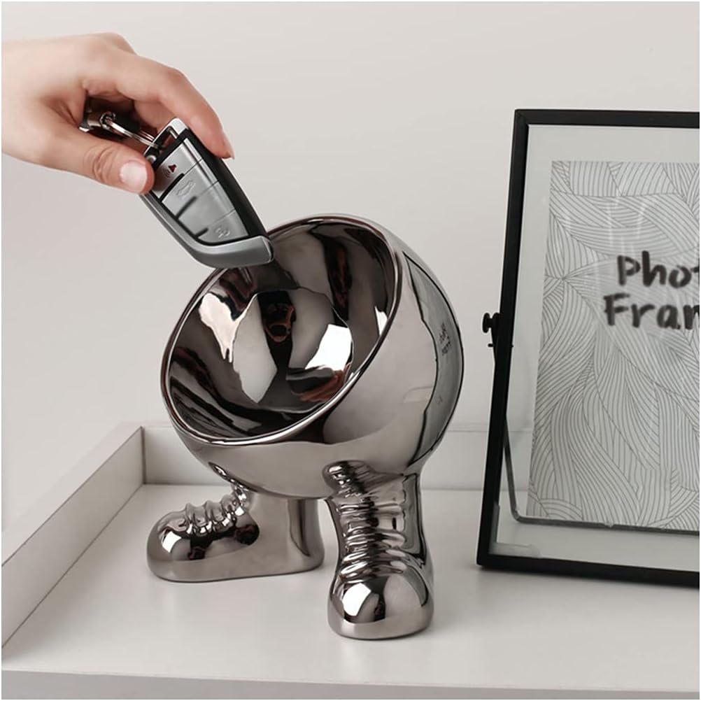 KITCISSL Key Bowl Coffee Table Decor Decorative Trays Key Tray Creative Living Room Decoration, Jewelry Organizer Tray Shoe Cabinet Ornaments Key Phone Change Watches Candy Tray (Color : Silver Shoe)