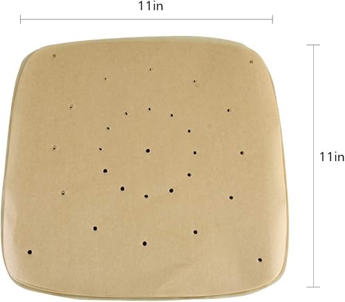 Miniatura 2 de Revestimientos de papel pergamino para freidora de aire (11 x 11 pulgadas), cuadrados, 100 unidades, sin blanquear, compatibles con freidora de aire