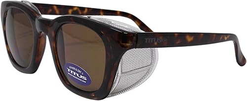 TITUS Gafas de seguridad de estilo retro G12 Malla de acero inoxidable plegable suave o escudo lateral emparejado de color