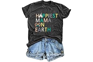 Happiest Mama On Earth Women's Disney Shirt - Magic Kingdom Castle Family Vacation Tee