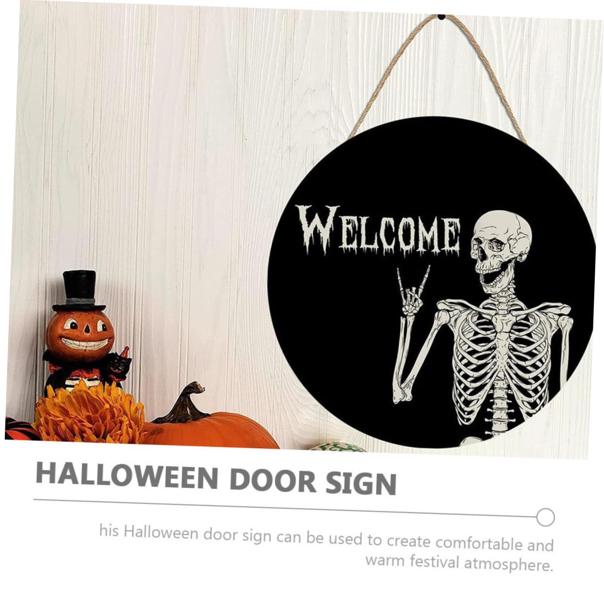 IMIKEYA Lot De 5 Pendentifs Décoratifs en Bois pour Porte Dentrée 30 5 X 35 6 Cm Décoration Festive pour Halloween