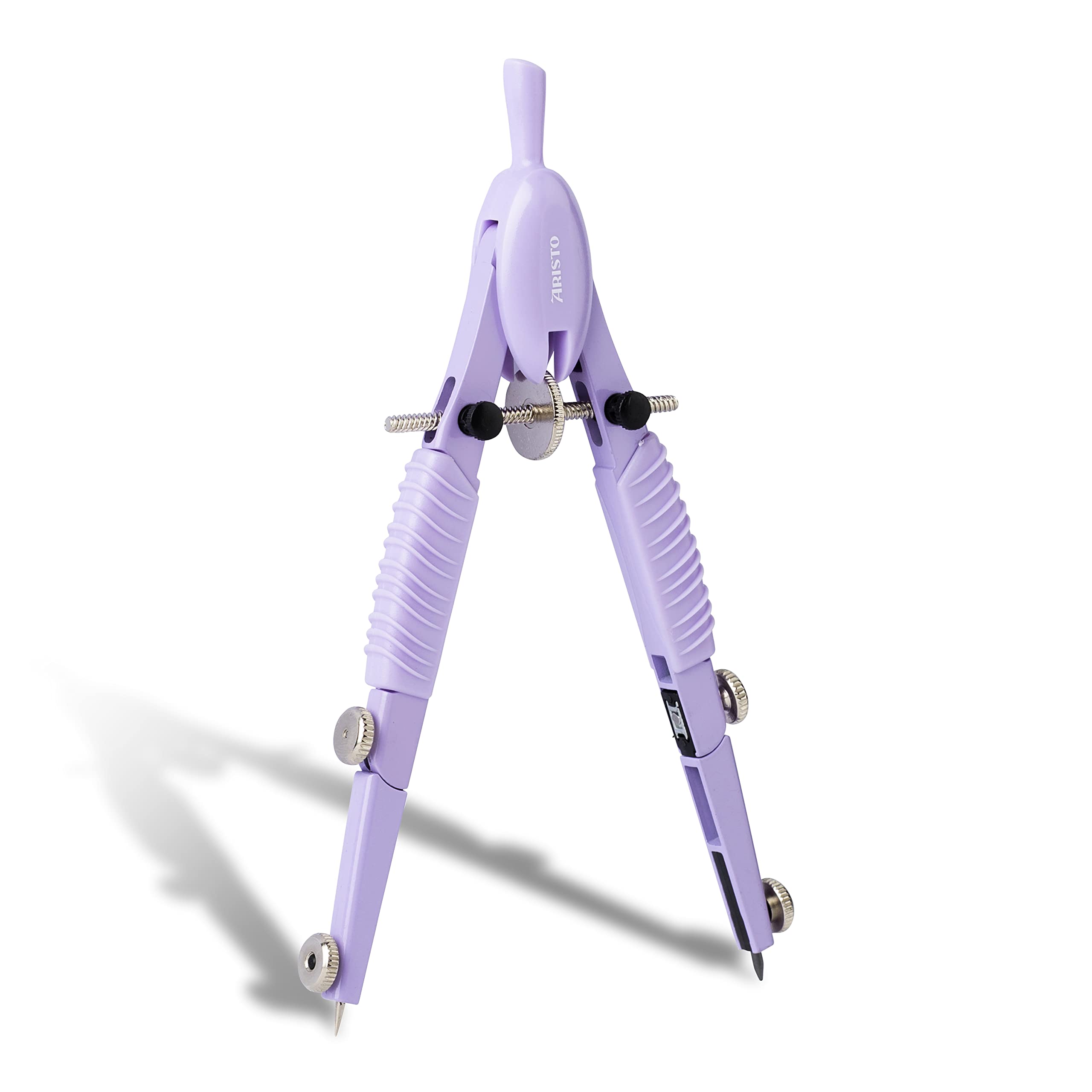 Aristo AR55822 Topline Mat Series Quick Adjustment Compass (Circles up to 370 mm Diameter, Replacement Leads, Die-Cast Zinc Leg) Soft Lavender