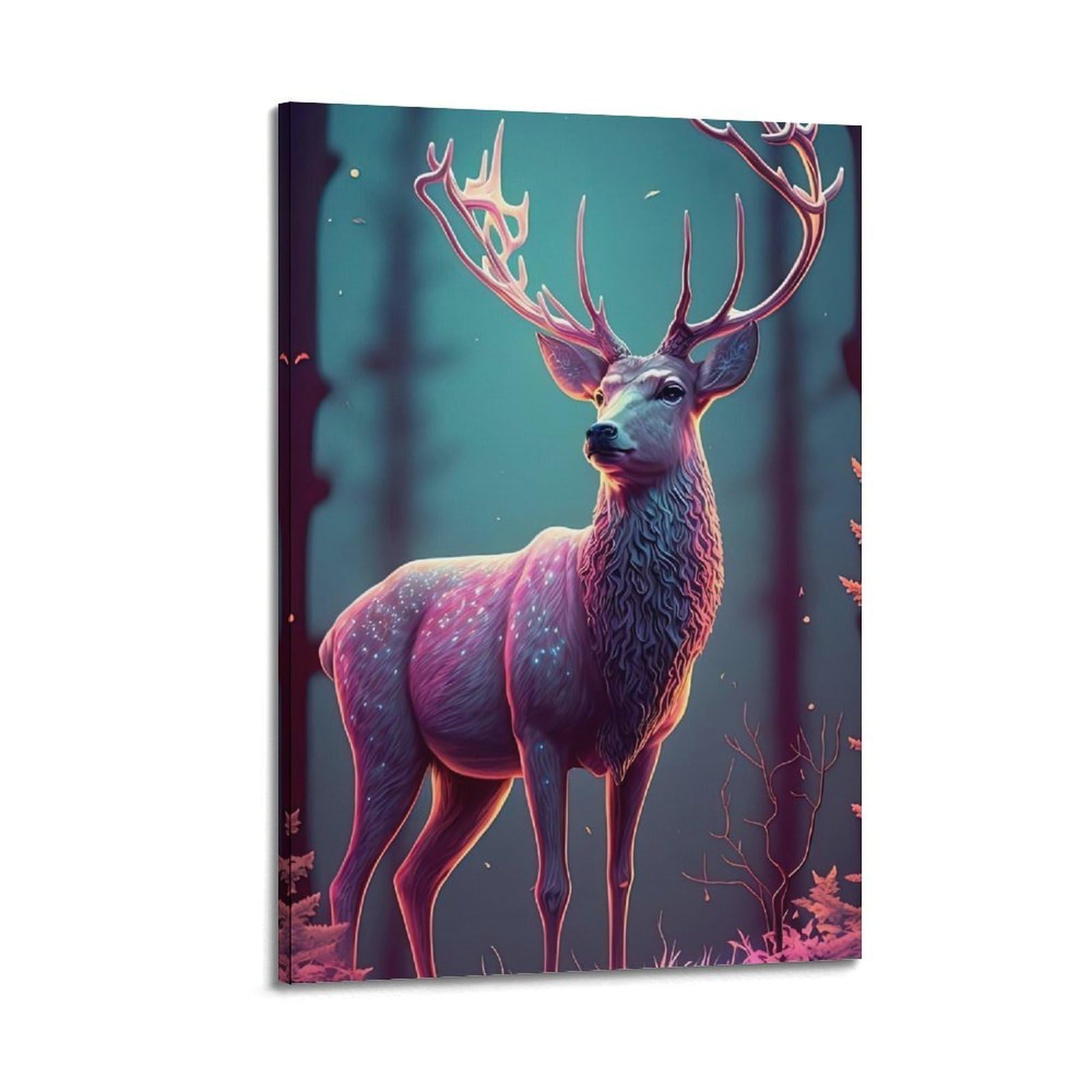 HUIYHB Animal Poster Deer on The Grass Poster Decorative Painting Canvas Wall Posters And Art Picture Print Modern Family Bedroom Decor Posters 24x36inch(60x90cm)