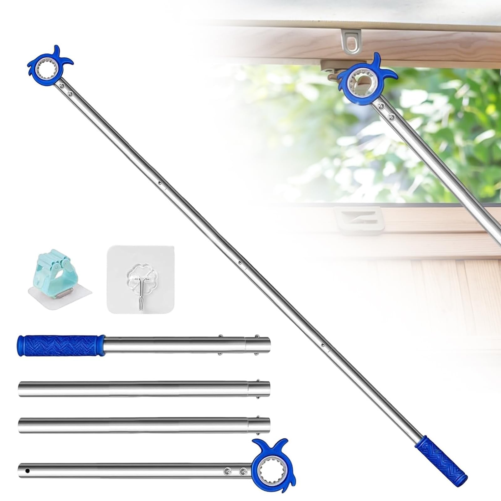 Window Pole Opener, 1.52m Stainless Steel Pole Opener for Skylight