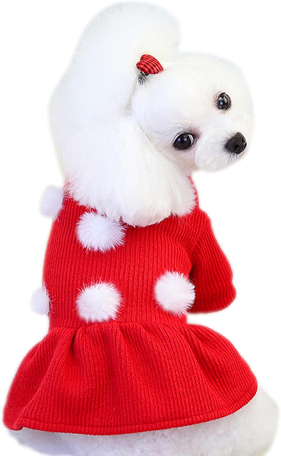 Jecikelon Cute Dog Sweater Dresses Warm Puppy Winter Skirt Doggie