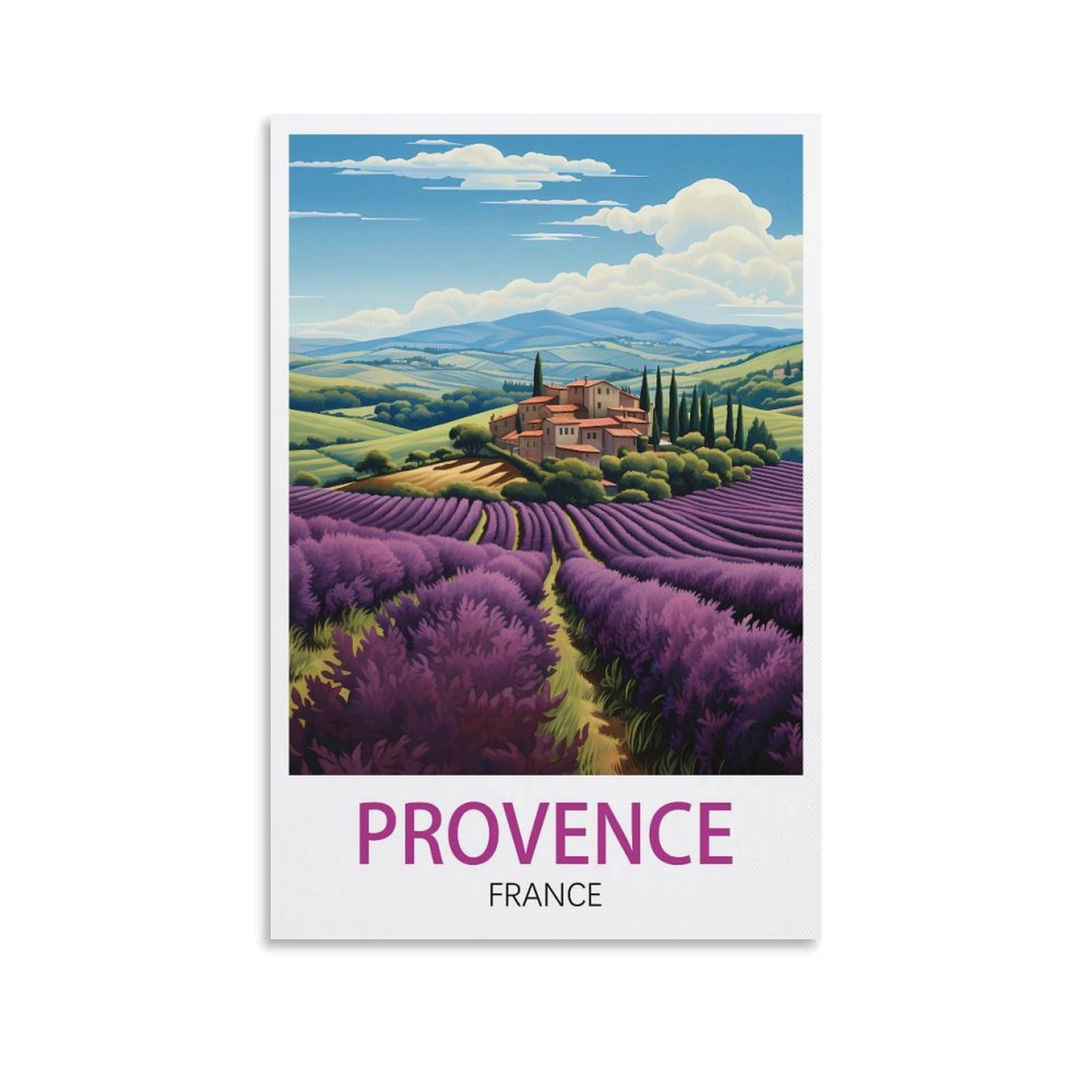 LNUYITR Provence France Vintage Travel Poster 12x18inch(30x45cm) Canvas Art Posters And Wall Art Picture Prints Modern Home Bedroom Decor Posters