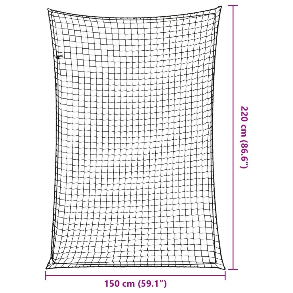 Filet de remorque avec corde en caoutchouc noir - 2,2 x 1,5 m - En polypropylène - Filet de sécurité élastique pour sécuriser les charges - Filet de véhicule résistant aux intempéries avec