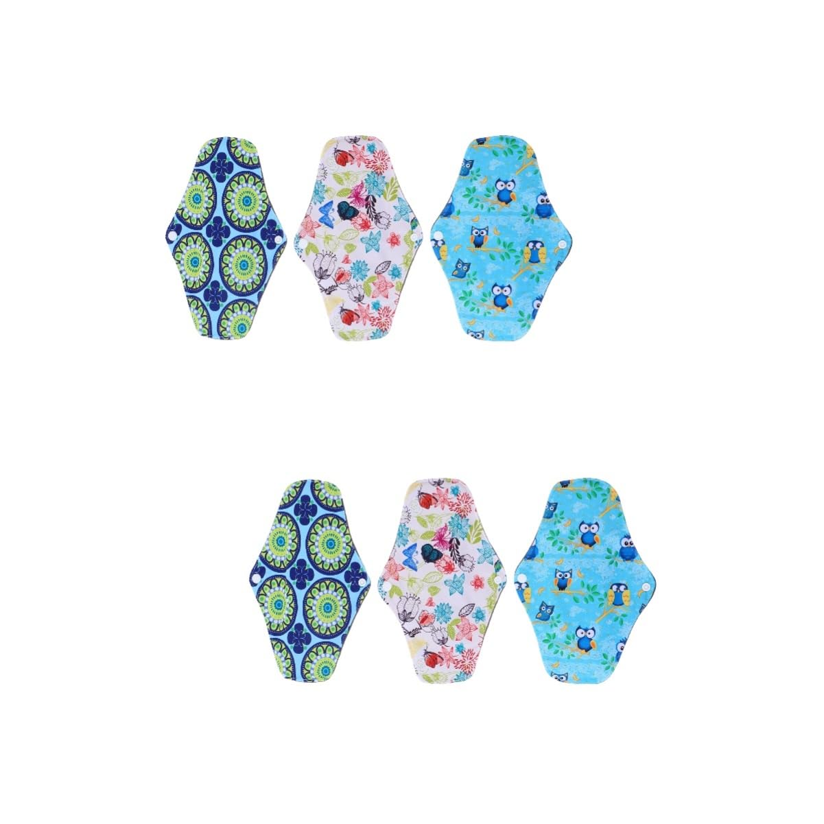 FRCOLOR 2 Juegos Toallas Sanitarias Reutilizables Toallas Higiénicas De Tela Paño Sanitario Lavable Compresas Con Alas Cuecas Menstruales Almohadillas De Lactancia Multiusos 3 Piezas * 2