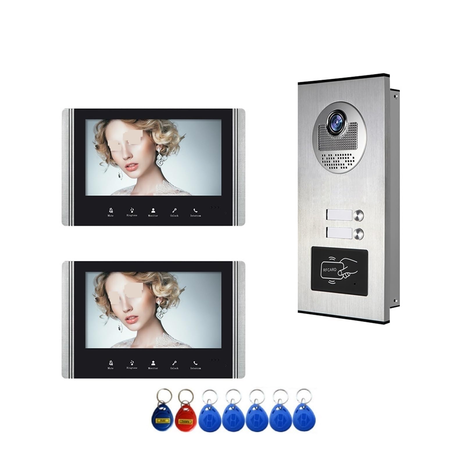 Interphone Vidéo WiFi 7 Pouces avec Déverrouillage à Distance et Contrôle d'Accès pour Immeuble