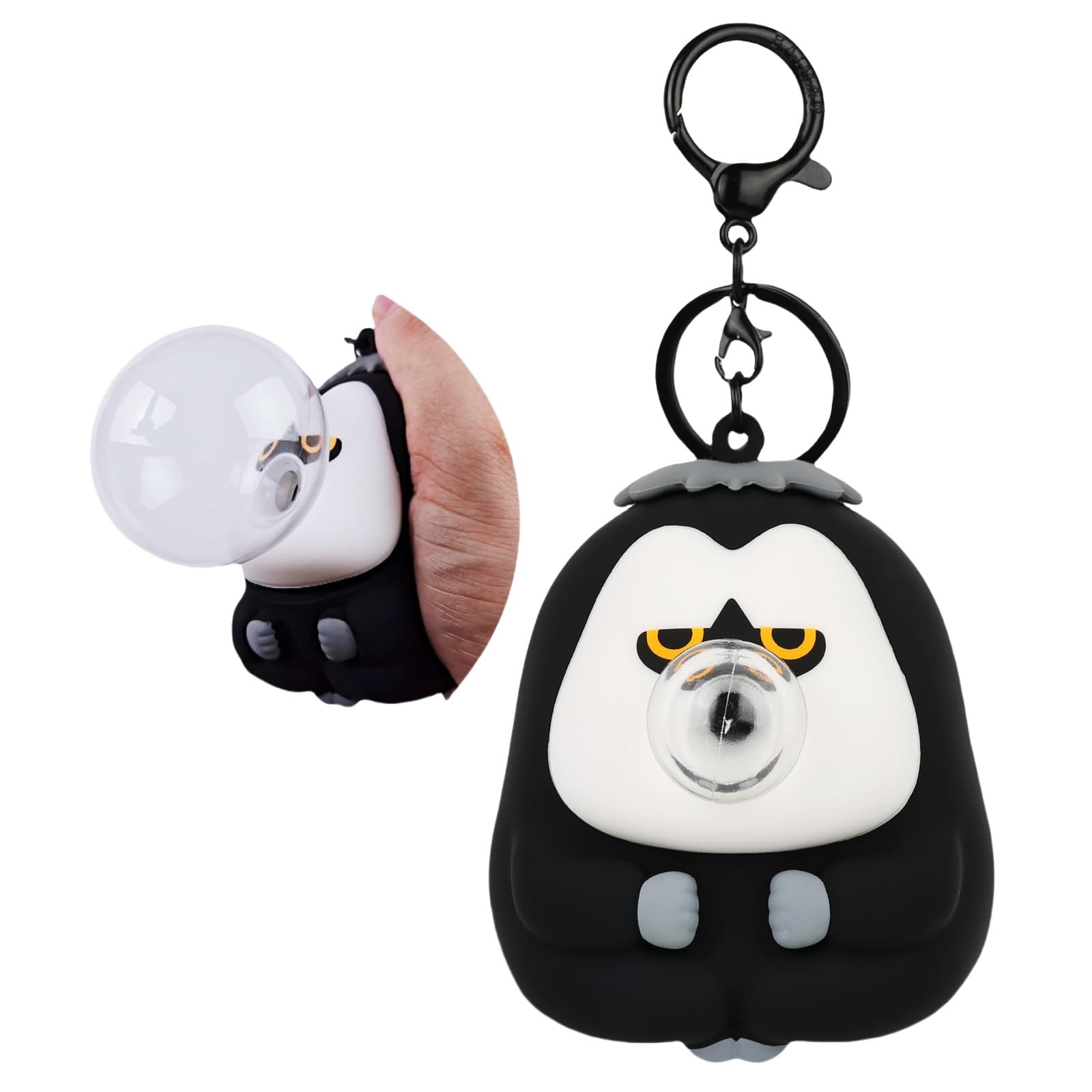 Azonee Kawaii Squeeze Monkey Keychain for Backpack, Purse, Handbags - Bubble Relax Key Chain, Funny Gifts for Girls, Boys, Kids - Room Stuff