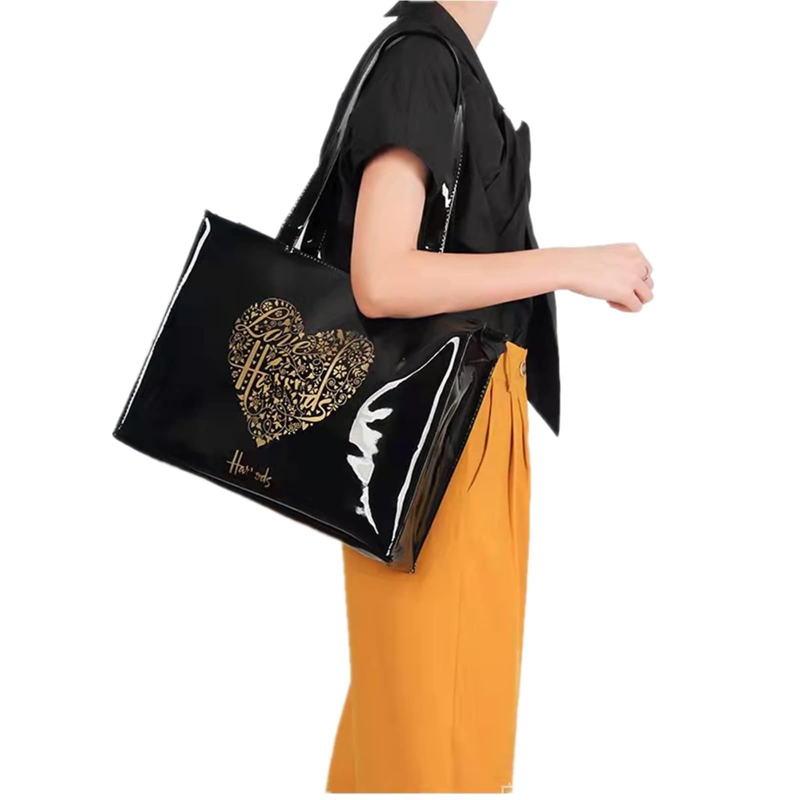 Borsa donna Borsa Da Donna Riutilizzabile In Pvc Borsa Eco-Compatibile Da Donna London Shopper Bag Bag Di Grandi Dimensioni Borsa A Tracolla Impermeabile