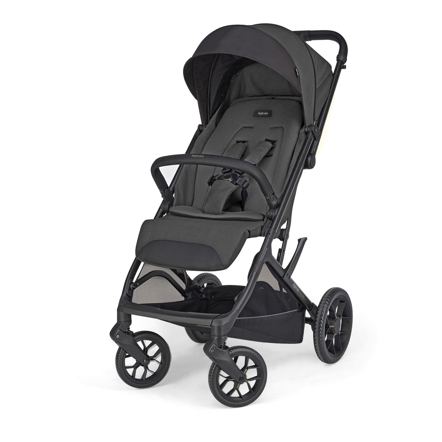 Inglesina Maior Passeggino Compatto e Leggero 7,​9 kg, Ruote Grandi Ammortizzate, Seduta Ampia All Season, Chiusura con Una Mano, Capotta UPF 50+, fino a 22 kg, Magnet Grey