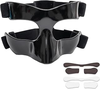 Sports Face Guard, Nose Guard for Broken Nose, Basketball Football Softball Training Face Shield Masks with Foam Padding for Men and Women