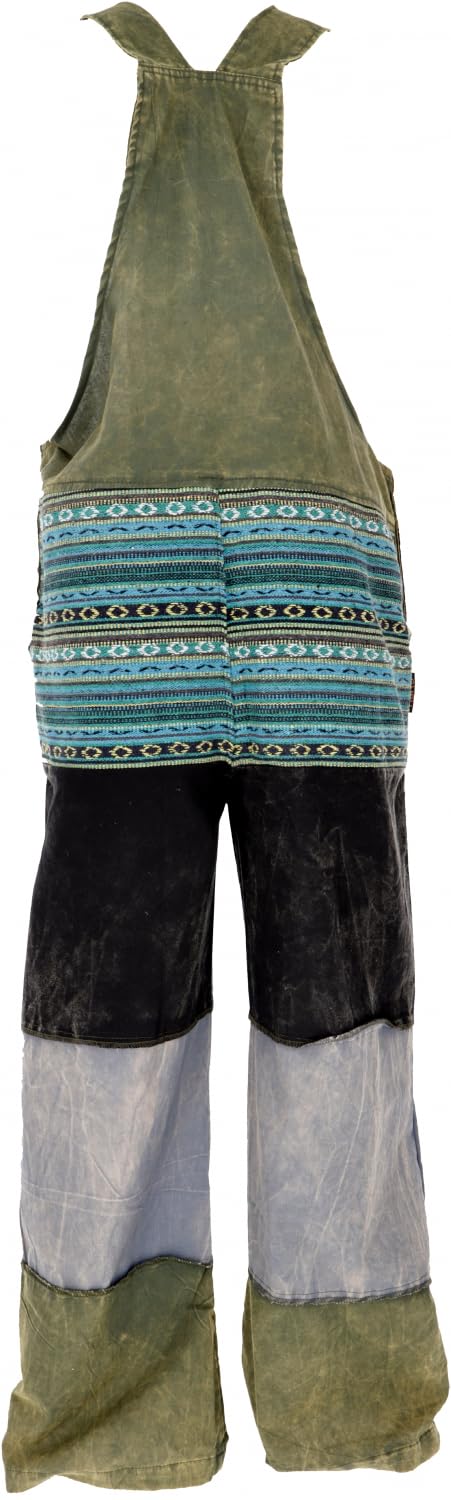 Guru-Shop, Salopette Patchwork, Stile Giappone, Pantaloni, Cotone, Pantaloni Lunghi