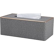 KINGFOM Office Car Faux Leather Tissue Box Gray for Home