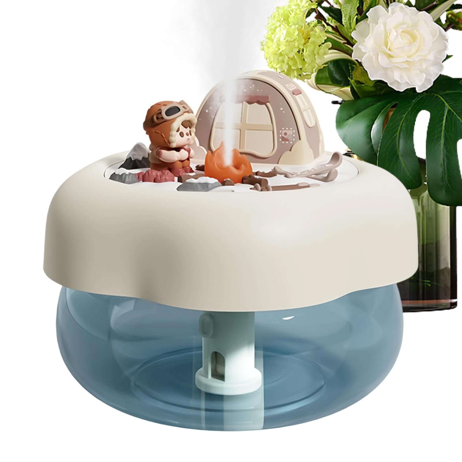 Humidificateur de bureau contre l'air sec avec veilleuse apaisante pour la nuit