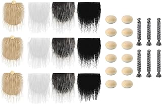 12 peças pré-cortadas de barba de gnomo e 6 peças de tranças de anão barba de gnomo artesanal barba de gnomo de barba de gnomo com 12 peças