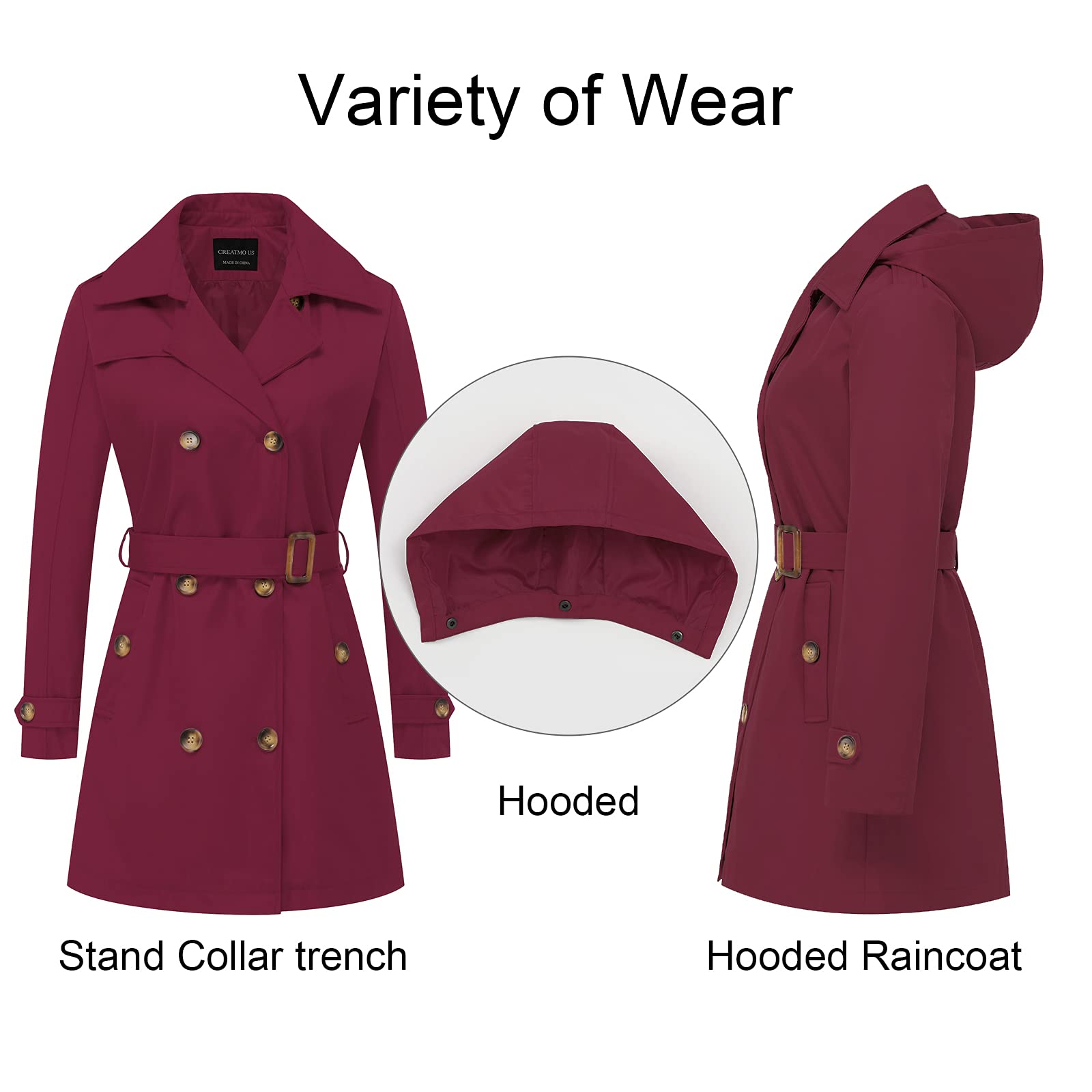 CREATMO US Damen Windbreaker Windbreaker
