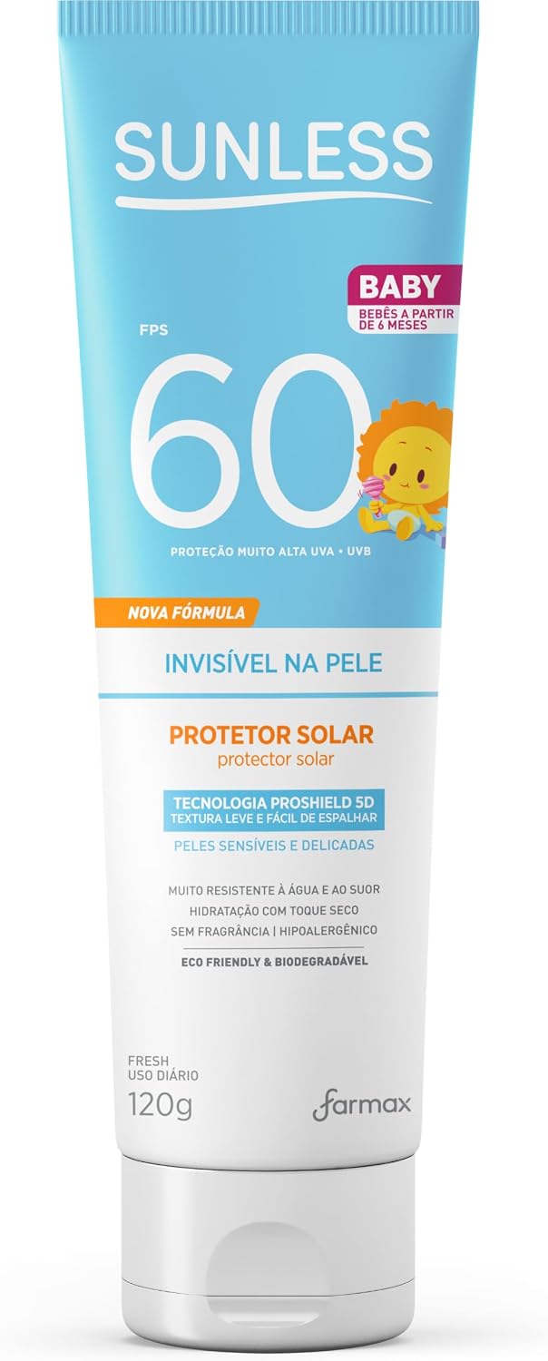 Protetor Solar Sunless Baby Invisível na Pele Fps 60 120g
