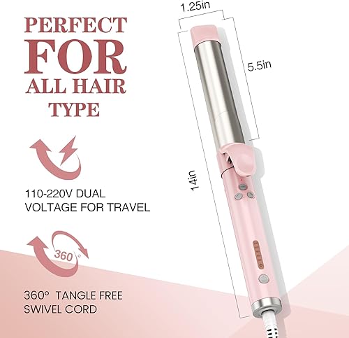 Miniatura 2 de Rizador automático de 1 14 pulgadas con barril de cerámica para cabello largo y corto, varita giratoria automática, hasta 430 , rizador giratorio