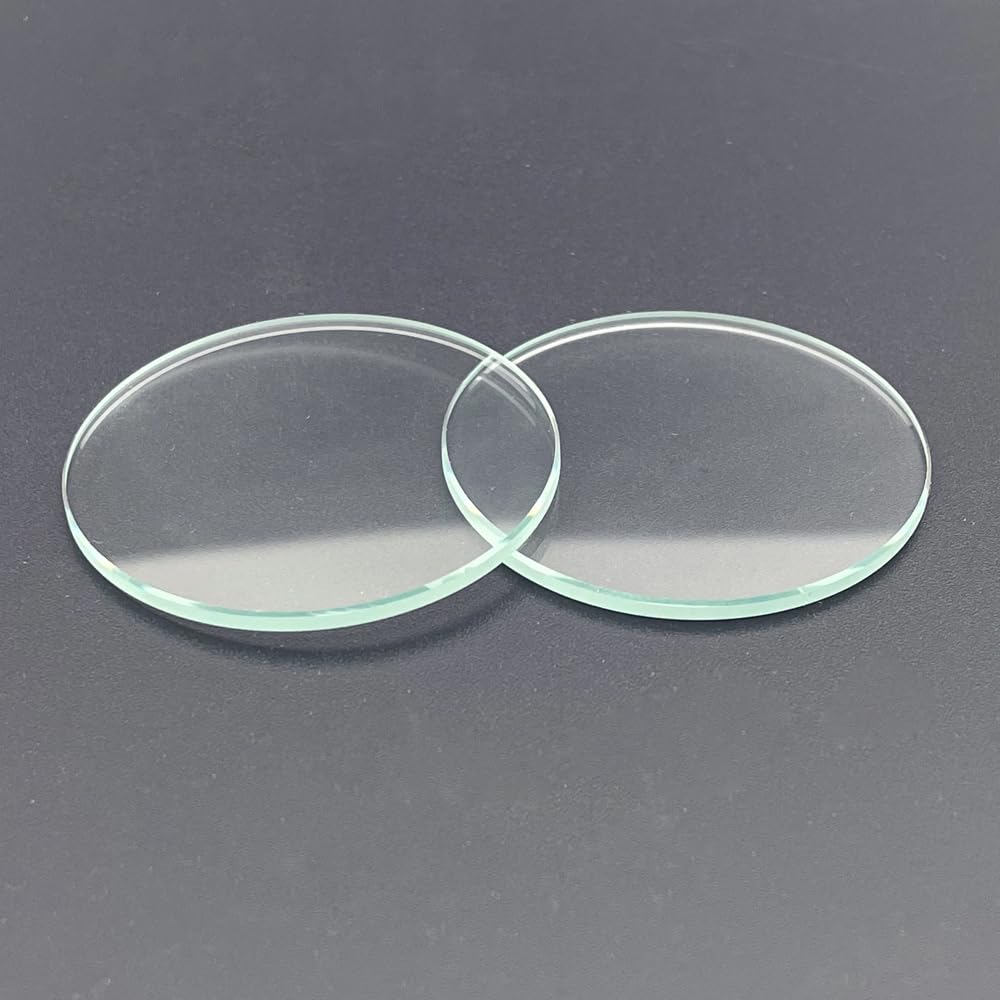 Vetro minerale rotondo piatto trasparente per orologio 30,5-45 mm spessore 1,0 mm 2 pezzi