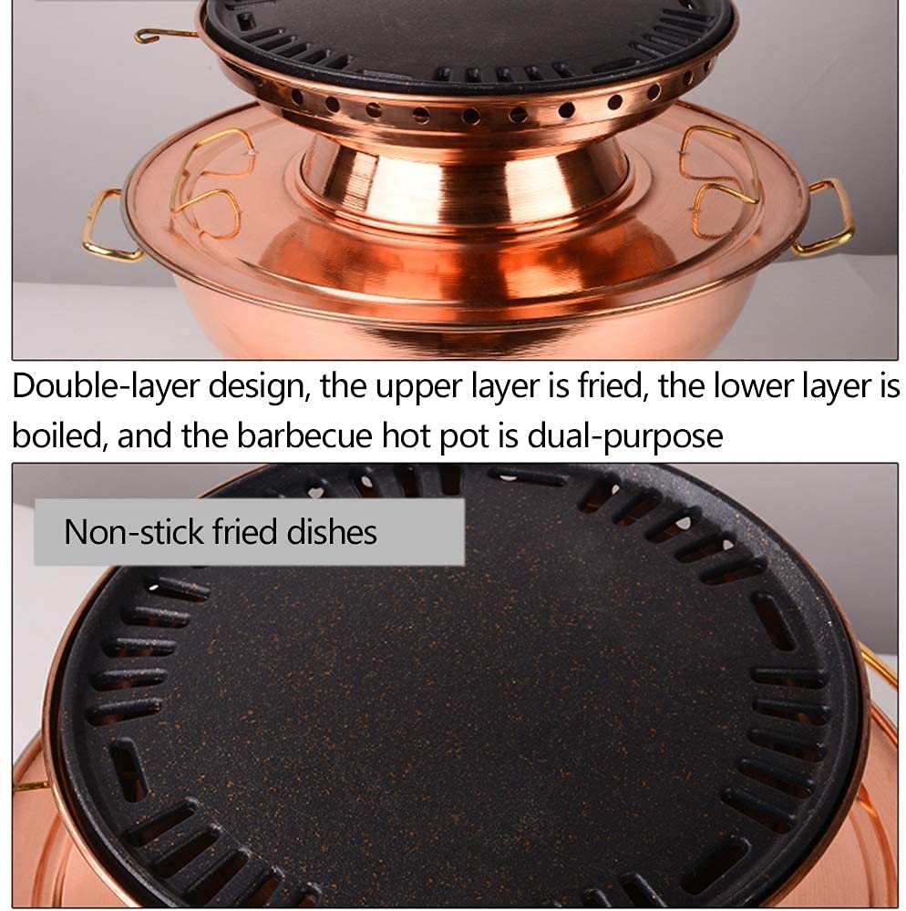 Kupfer-Hotpot, Reines Kupfer aus altem Peking, verdickt(34cm)