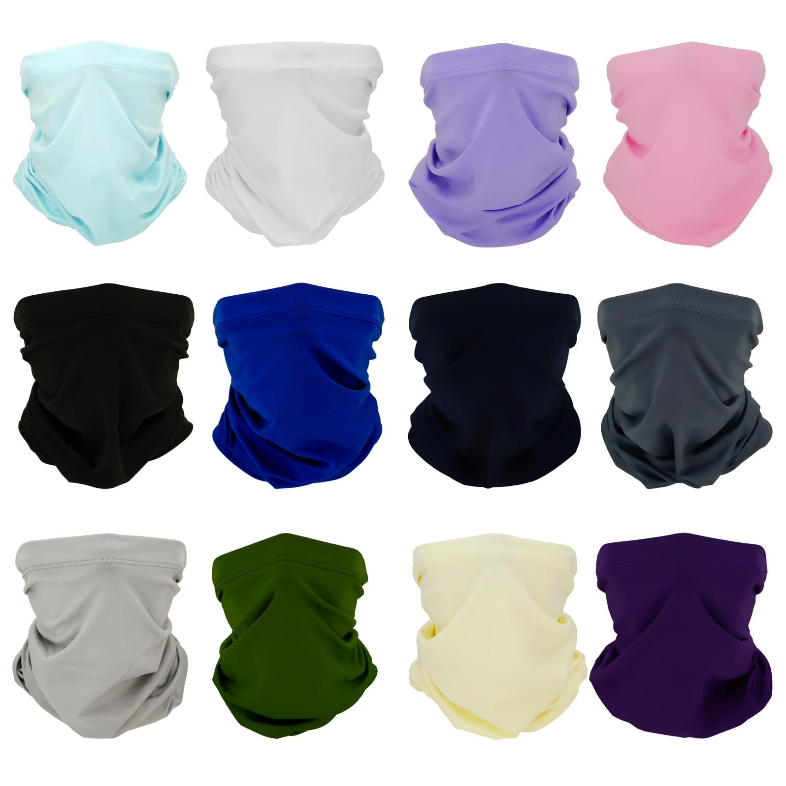 12 Rafraîchissants Cache-cou Polyvalents Bandanas pour Femmes Hommes
