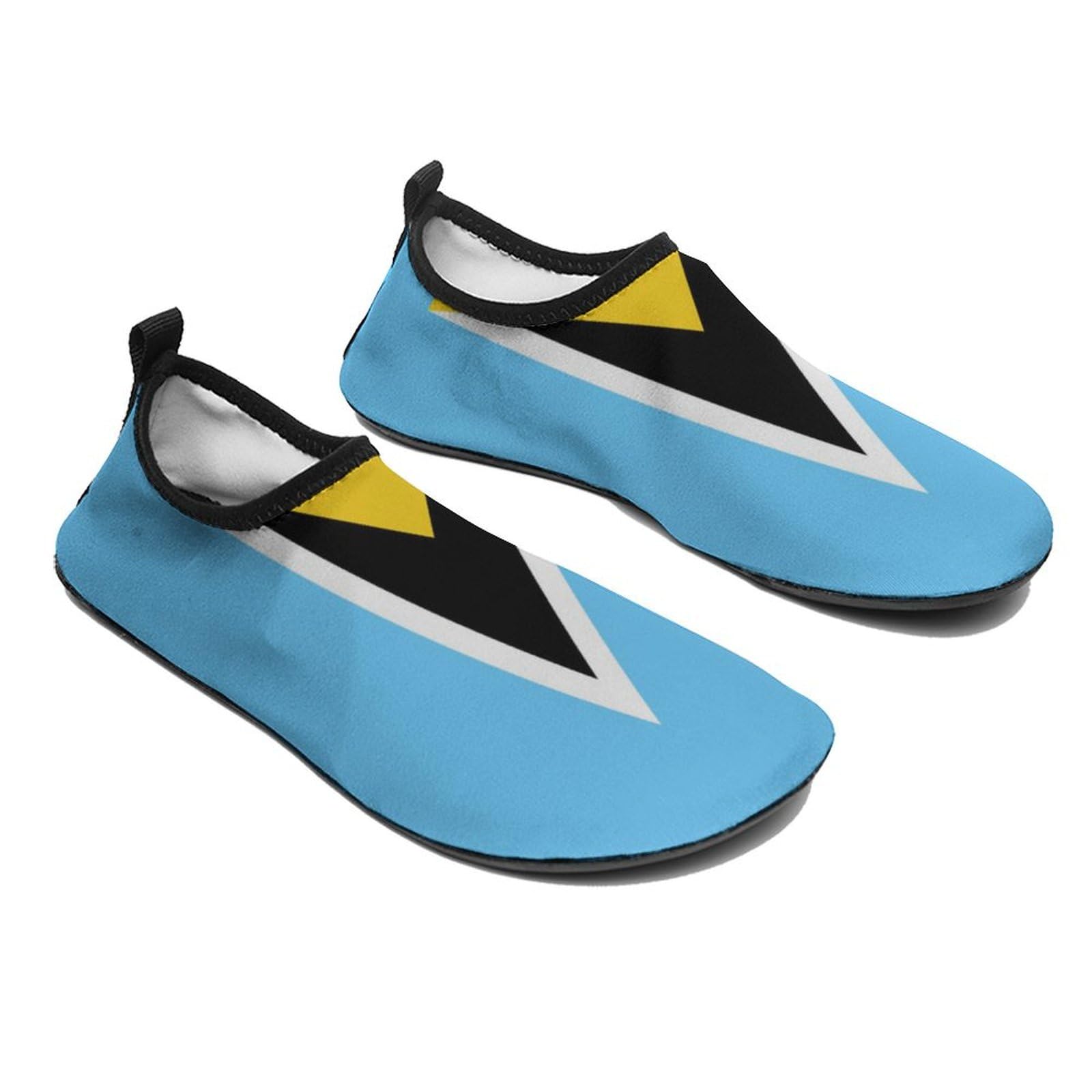 Saint Lucia Flag Water Shoes for Women Men Quick-Dry Aqua Socks Swim Beach Barefoot Yoga Surf Pool Camping 11/12men