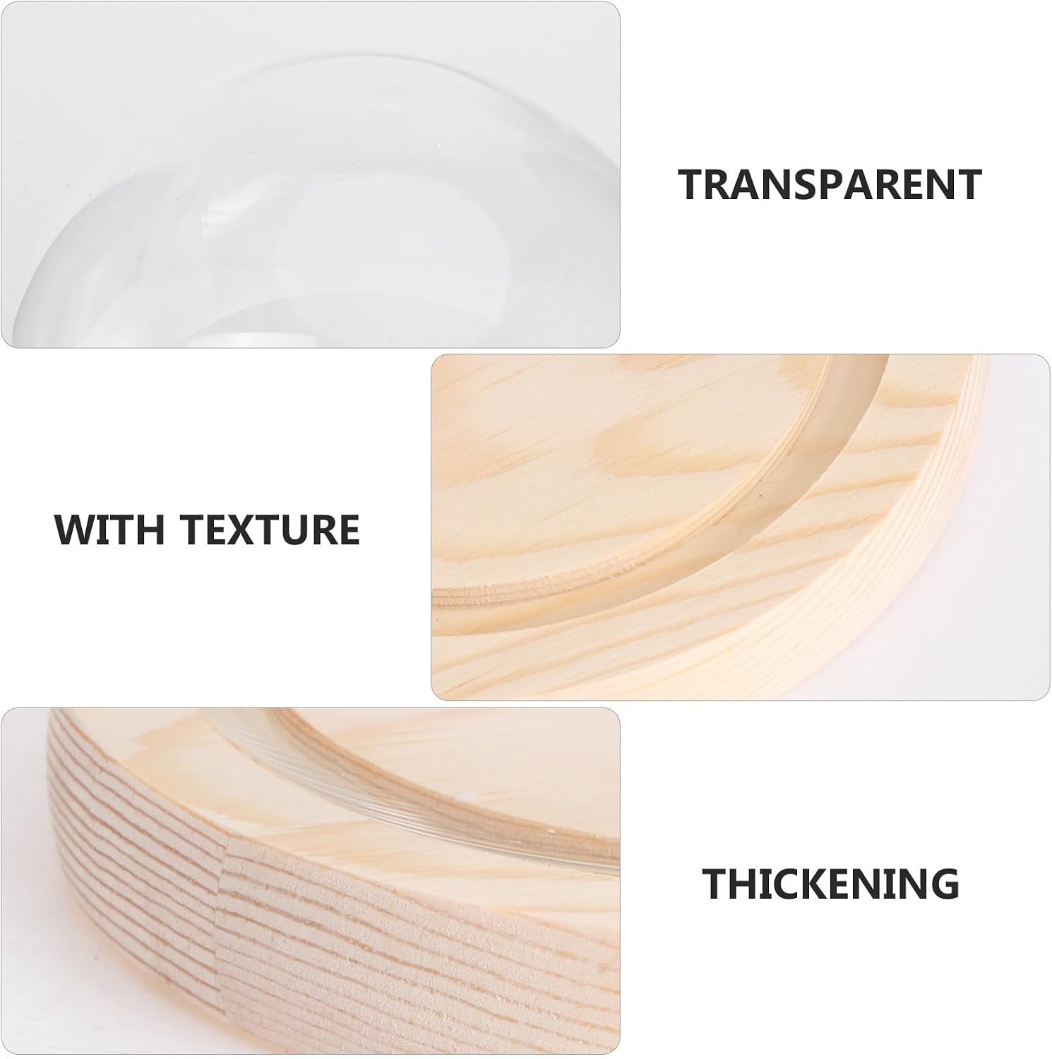 Glass Dome Display Cover for Figurines with Wooden Base image 3