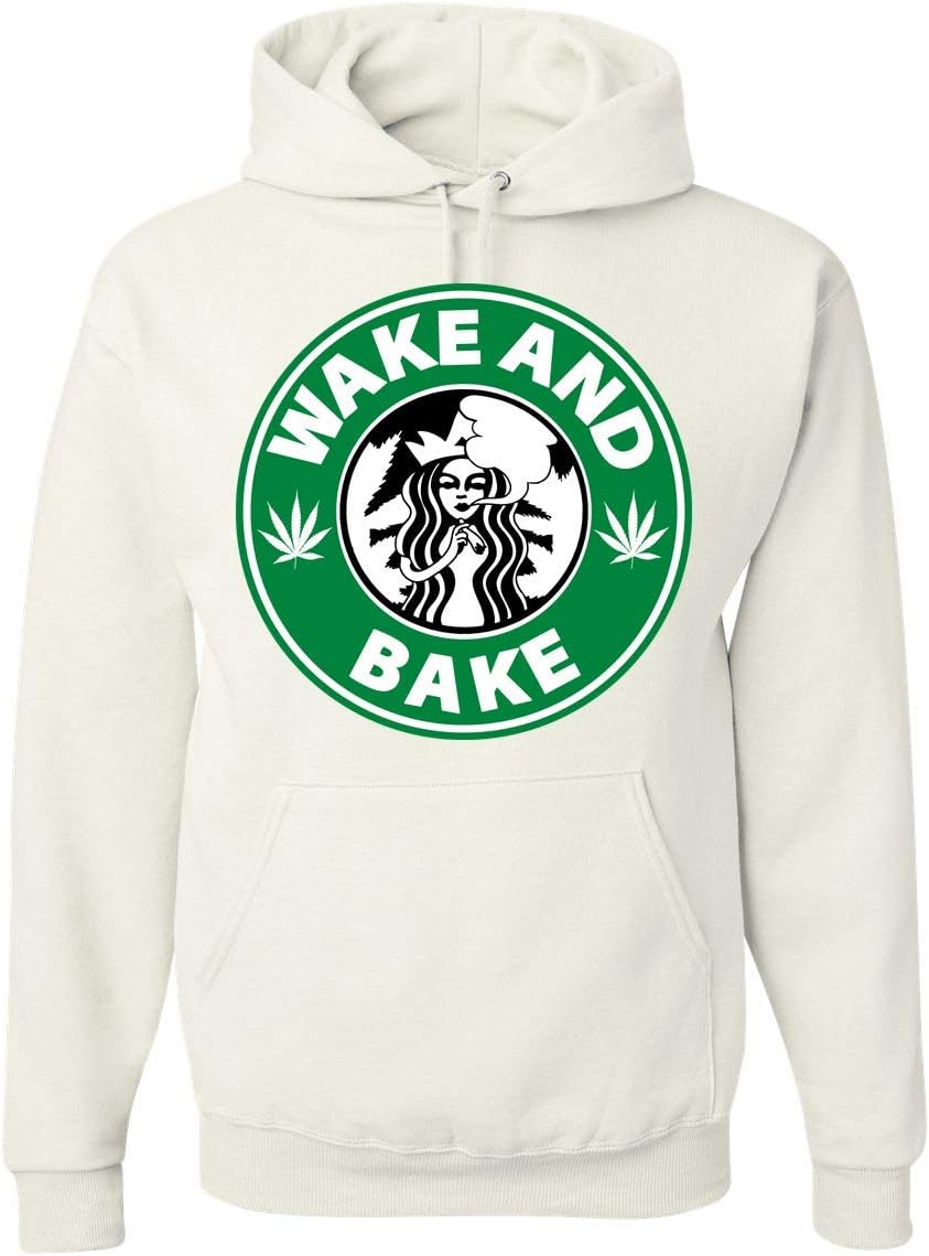 Memetic Adult Hoodie Wake and Bake Hooded Sweatshirt