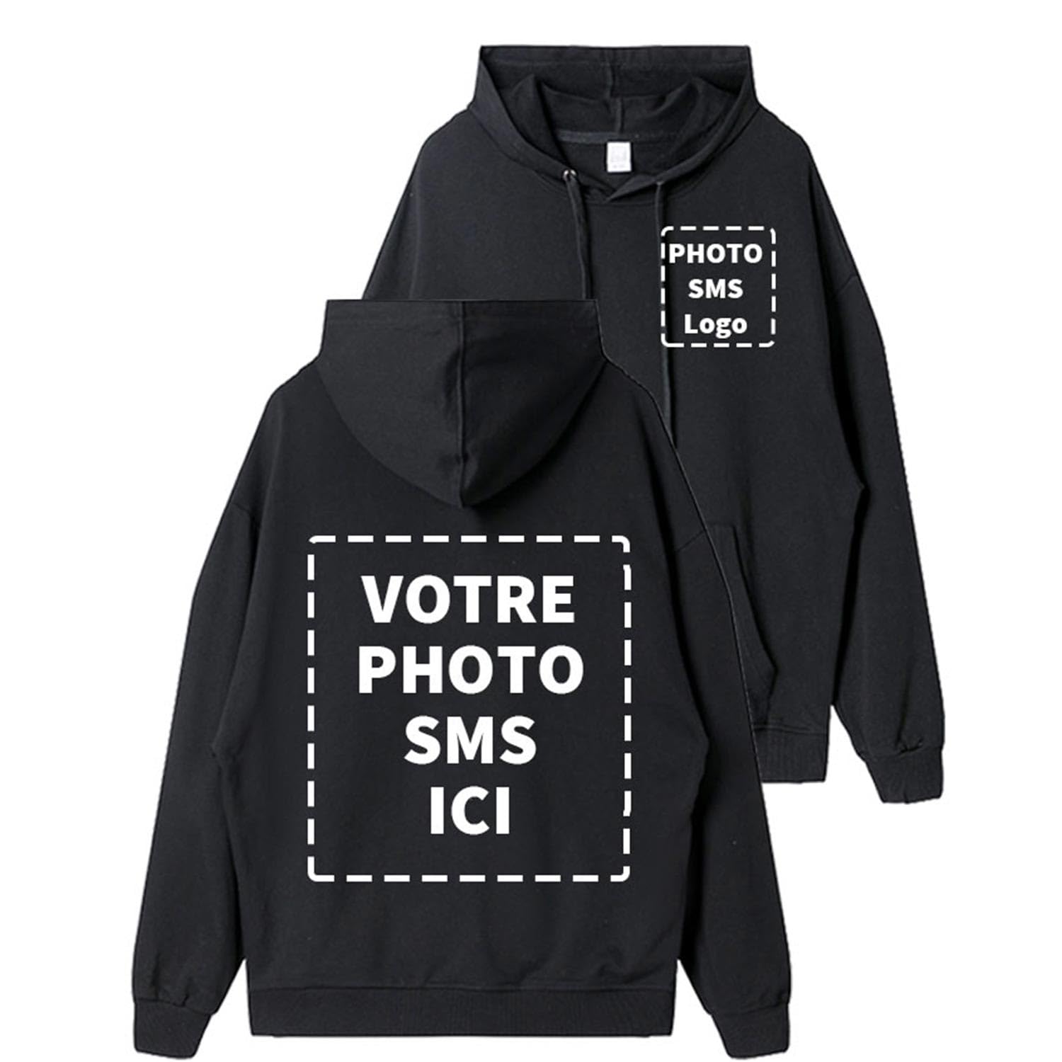COOZEBRA Pull Personnalisé, Sweat personnalisé pour Homme Femme Adulte, Pull Personnalisable avec Texte, Photo ou Image