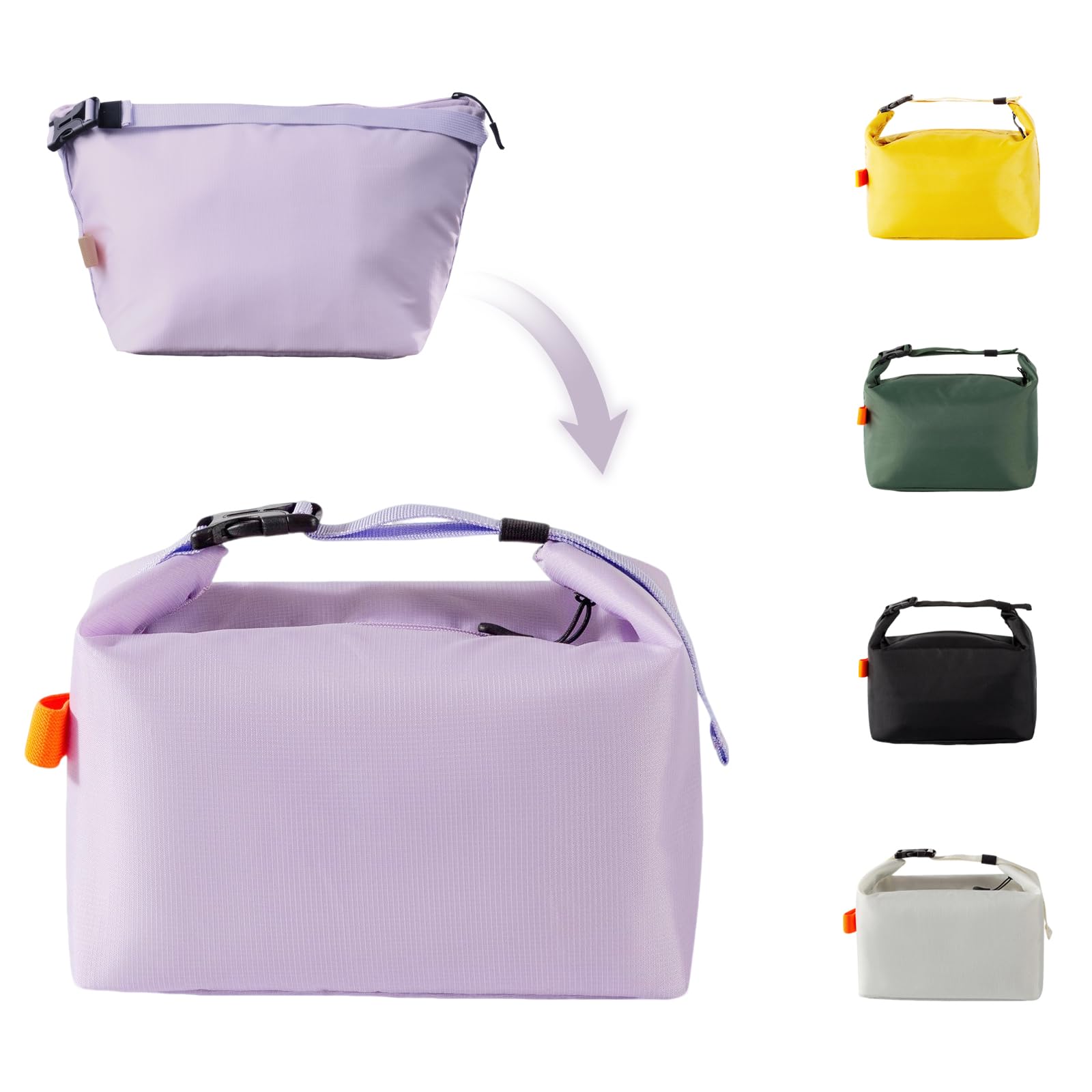 SUOXU Borsa termica termica per il pranzo, a prova di perdite, per adulti e bambini, grande capacità, resistente all'acqua, per lavoro, scuola, picnic e viaggi (viola)