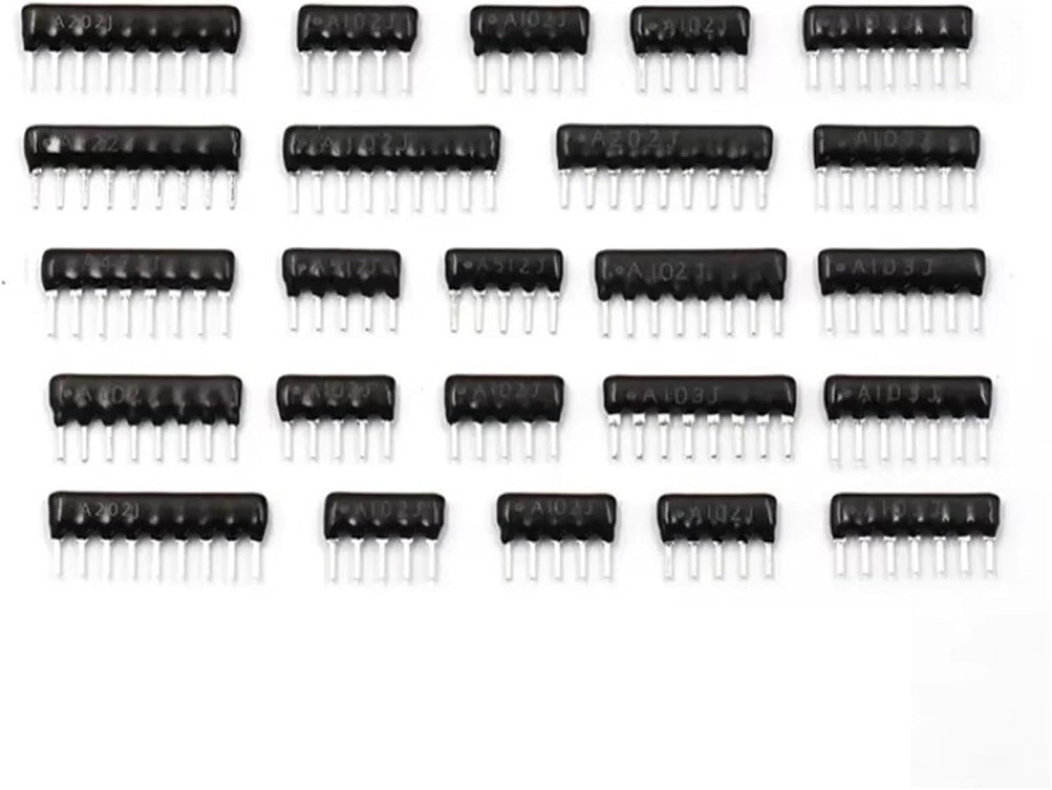 10PCS Direct insertion resistor 5P 7P 6P 8P 9-pin 100, 220, 470, 680, 1k, 1.2k, 1.5k, 2k, 2.2k, 4.7k, 5,1 k, 10k, ohm 100k A103j(8PIN 10K)