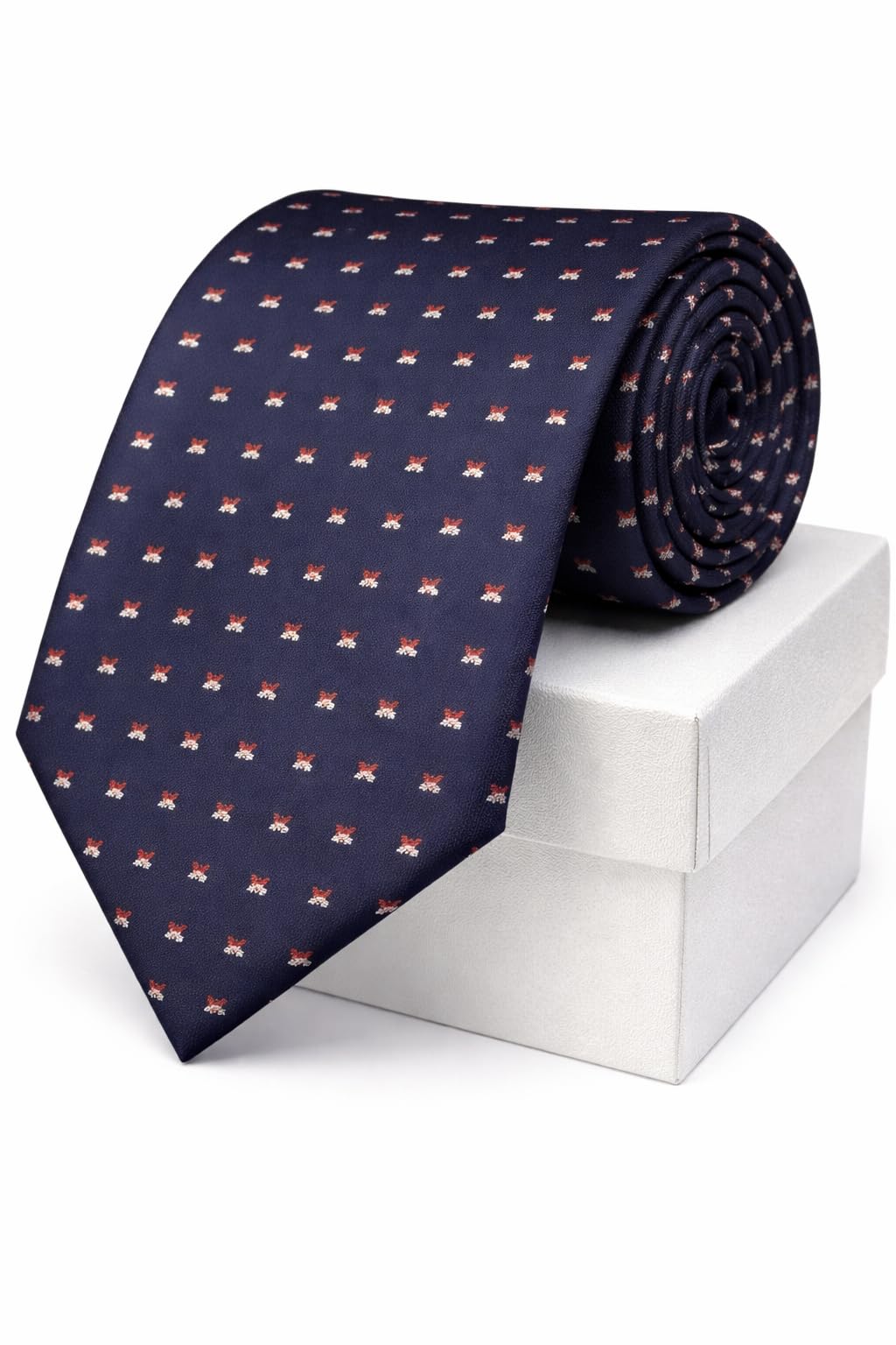 random stripe Men’s Premium Printed Necktie – Navy Blue & Grey Micro Pattern Tie | Formal, Office tie for Men-picture-38