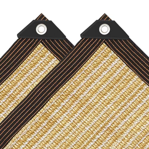 Sonnenschutz Netz 2X2m Beige, Rechteckig Schattiernetz Garten Schattierungsnetz mit Ösen UV-Beständiges für Pflanzenschutz Gewächshaus Scheune oder Zwinger