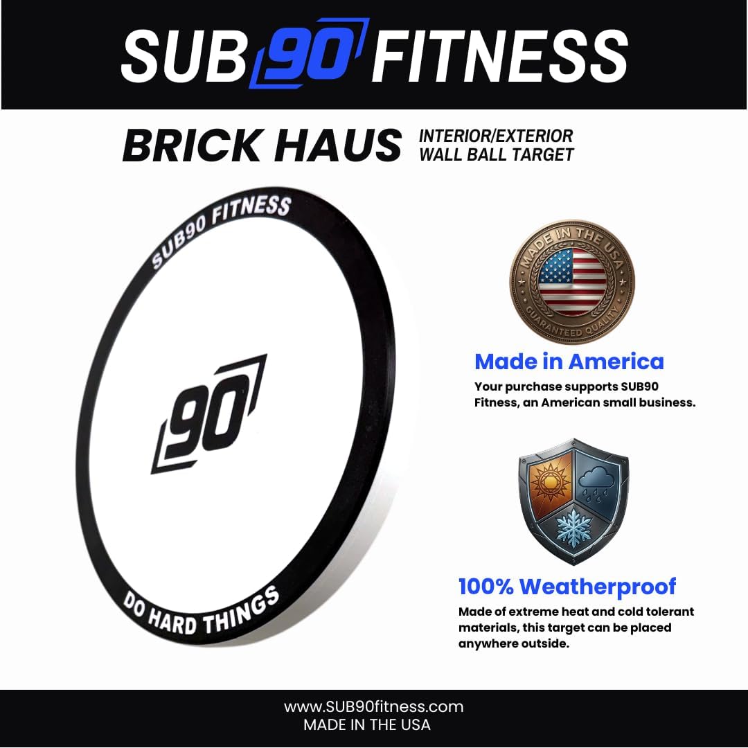 Wall Ball Target (Wall Mounted) for Hyrox or Hybrid Workout Training; Squat Medicine Ball Throws; for the Garage, Side of House or Commercial Gym (Single).