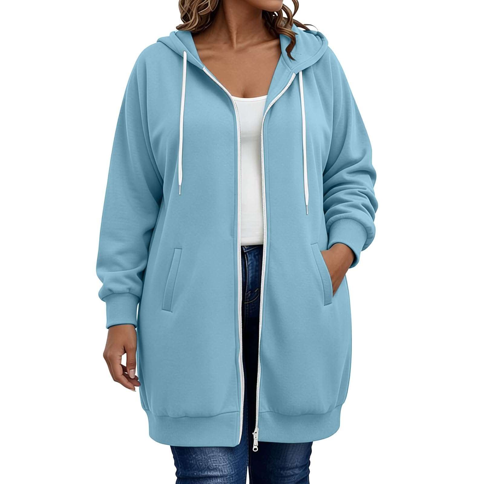 Kapuzenjacke Damen Oversize Sweatjacke Damen Lang Mit Kapuze Mantel