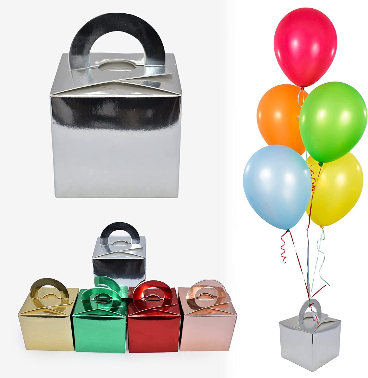Godfather 20pcs Cupcake Boxes, Godfather Cardboard Packaging Box Individual Bakery Boxes Carrier with Handle for Wedding Birthday Party Favors Baby Showers Kids Cookies (Silver Metallic)