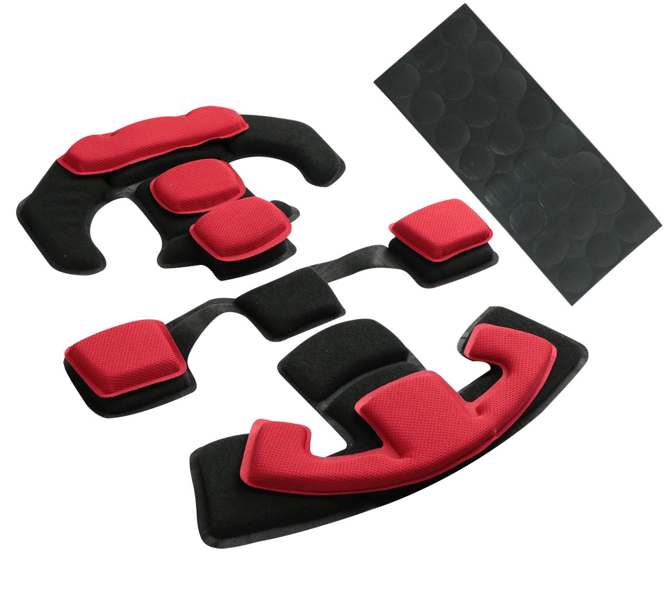 Tactical Airsoft Helmet Pads Internal Memory Foam Protective Cushion Buffer Pad Protection Mat Accessories Liner System for Fast-Style MT MICH IBH AF ACH Helmet (Red)